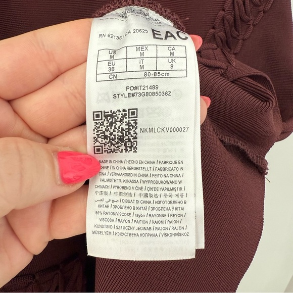 Vintage Y2K Marciano burgundy maroon sleeveless bodycon bandage dress - Medium - Picture 6 of 7